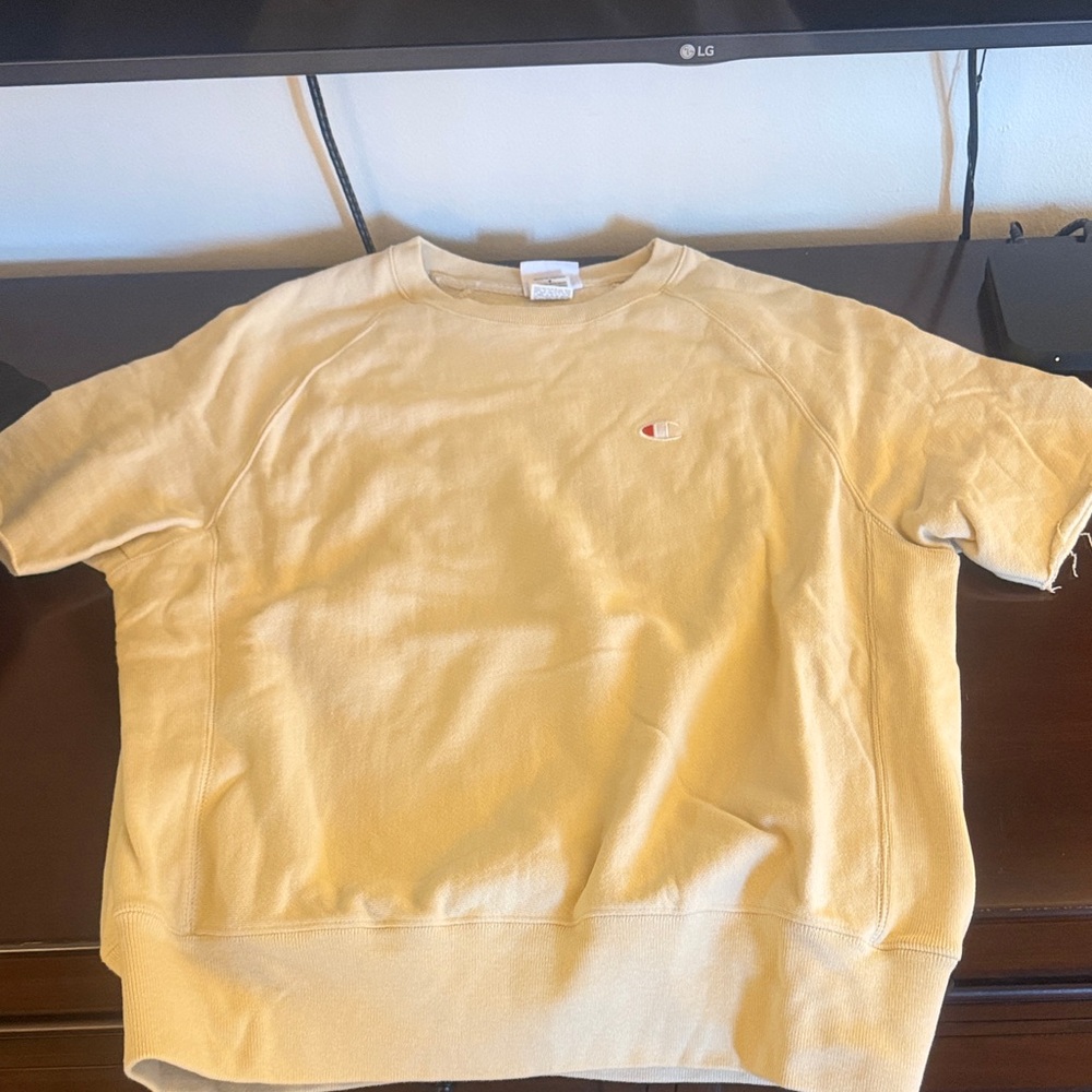 Champion Reverse Weave Crewneck Sweatshirt - Light Yellow
